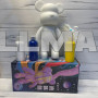 Флюидный медвежонок Punk Fluid Bear Bearbrick с красками, набор для творчества сделай сам DIY 23 см
